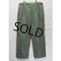 【60's】【米軍実物】【ビンテージ】【U.S.ARMY】OG107【UFOボタン】Wステッチ【ボタンフライ】【ベイカーパンツ】【ユーティリティパンツ】【38ｘ31】 