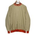 画像1: 90's【USA製】ビンテージ【PM SPORTS】【ベージュｘ赤リブ】【クロスネック】プルオーバー【裏地フリース】【サイズL】<br> (1)