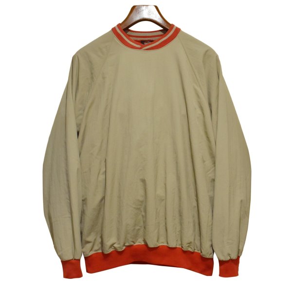 画像1: 90's【USA製】ビンテージ【PM SPORTS】【ベージュｘ赤リブ】【クロスネック】プルオーバー【裏地フリース】【サイズL】 