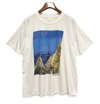 ビンテージ【ラ・ケブラータ】La Quebrada【飛び込み】海 イラスト【白】Tシャツ【サイズXL程度】 