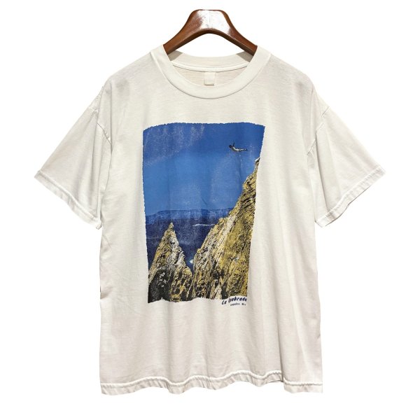 画像1: ビンテージ【ラ・ケブラータ】La Quebrada【飛び込み】海 イラスト【白】Tシャツ【サイズXL程度】 