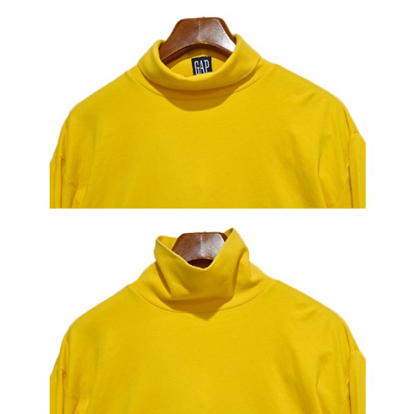 画像3: ビンテージ 【GAP】オールドギャップ【マスタード】無地【タートルネックロンT】【サイズL】 
