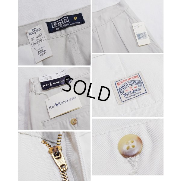 画像2: 新品未使用 ビンテージ【POLO RALPH LAUREN】オールドラルフローレン【オフホワイト】tyler short【２タック】ショートパンツ【短パン】【コットンショーツ】【W32】 