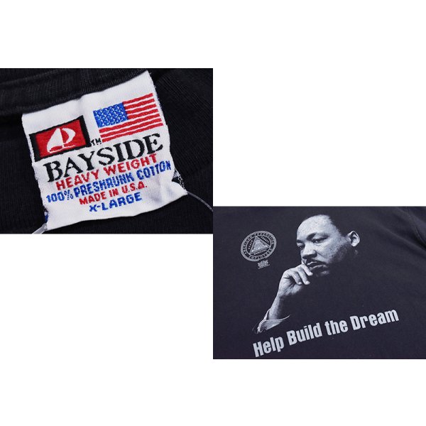 画像2: USA製 ビンテージ【BAYSIDE】ベイサイド【黒】【キング牧師】プリント【Tシャツ】【サイズXL】 