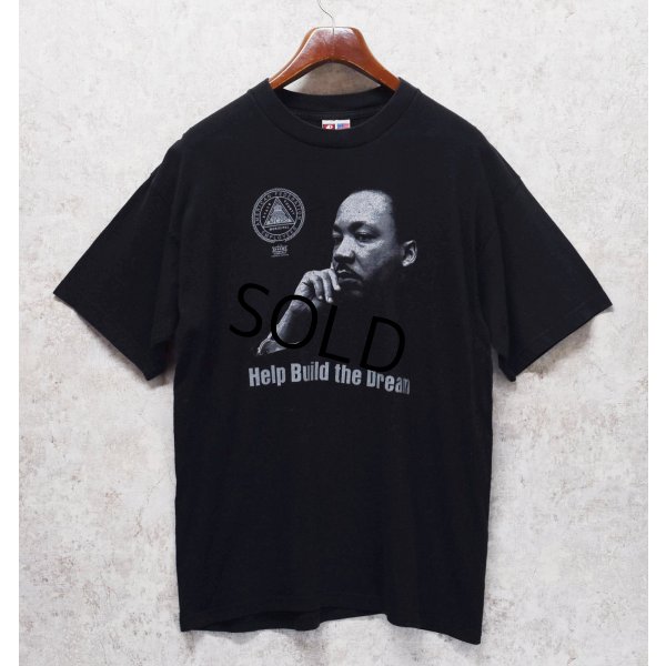 画像1: USA製 ビンテージ【BAYSIDE】ベイサイド【黒】【キング牧師】プリント【Tシャツ】【サイズXL】 