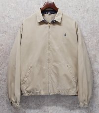 〜90's ビンテージ【ラルフローレン】【RALPH LAUREN】【ベージュ】コットン【スウィングトップ】【ジップアップブルゾン】【サイズL】 