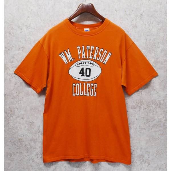 画像1: 90’s【USA製】【Russell】【ラッセル】【オレンジ】Paterson University【パターソン大学】フットボール【Tシャツ】【サイズXL】 