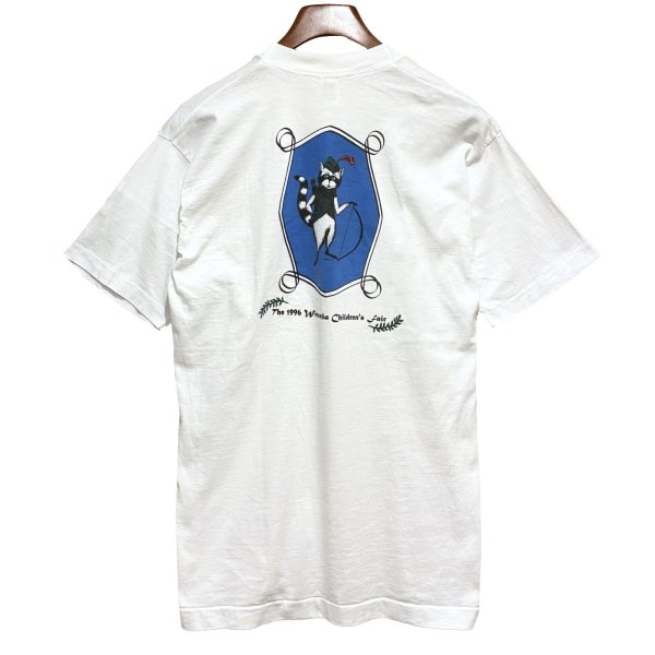 画像3: 90's【USA製】 ビンテージ【FRUIT OF THE LOOM 】フルーツオブザルーム【Adventure in~】狸【白】【 Tシャツ】【サイズM】 