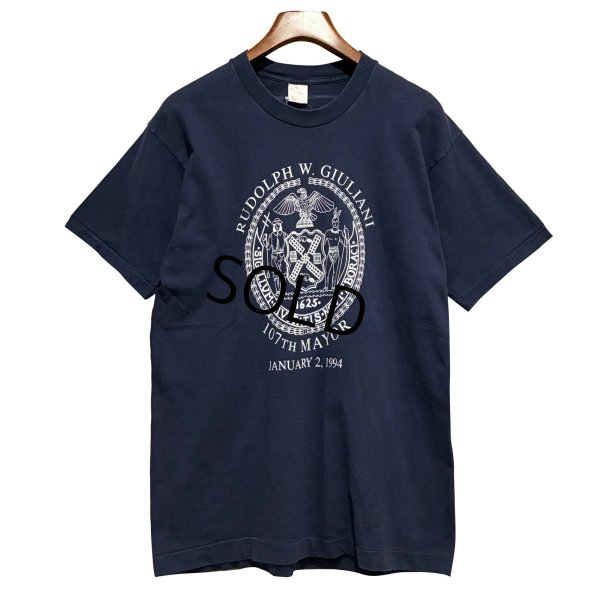 画像1: 90's【USA製】 ビンテージ【FRUIT OF THE LOOM 】フルーツオブザルーム【RUDOLPH〜】紺【 Tシャツ】【サイズL】 