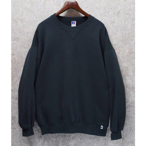 画像1: 90's【USA製】【RUSSELL】ラッセル 【ビンテージ】ダークグリーン 前V【無地】【スウェット】【サイズXXL】 