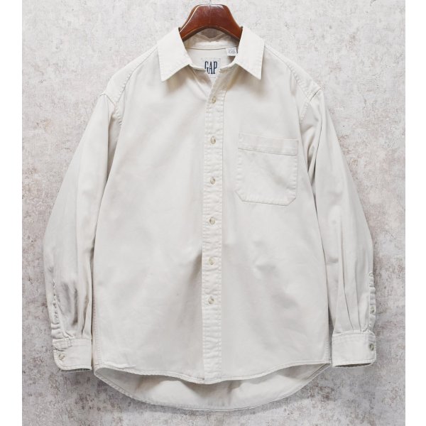 画像1: 90's【ビンテージ】【オールドギャップ】【GAP】【オフホワイト】【コットンシャツ】【サイズM】 