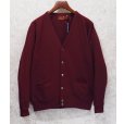 画像1: 80's ＵＳＡ製【ビンテージ】アーニー【ARNIE】【エンジ】【アクリルカーディガン】【サイズL】<br> (1)