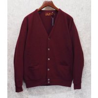 80's ＵＳＡ製【ビンテージ】アーニー【ARNIE】【エンジ】【アクリルカーディガン】【サイズL】 