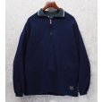 画像1: 90's USA製【ラッセル】RUSSEL【紺ｘ緑】【ハーフジップ】【襟付きスウェット】【サイズXXL】<br> (1)