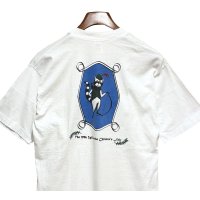 90's【USA製】 ビンテージ【FRUIT OF THE LOOM 】フルーツオブザルーム【Adventure in~】狸【白】【 Tシャツ】【サイズM】 