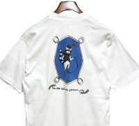 90's【USA製】 ビンテージ【FRUIT OF THE LOOM 】フルーツオブザルーム【Adventure in~】狸【白】【 Tシャツ】【サイズM】 