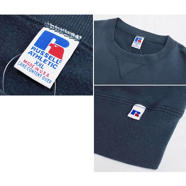 画像2: 90's【USA製】【RUSSELL】ラッセル 【ビンテージ】ダークグリーン 前V【無地】【スウェット】【サイズXXL】 