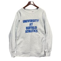 90's【USA製】【ビンテージ】【CROSS GRAIN】【UNIVERSITY AT BUFFALO ATHLETIC】カレッジロゴ【グレー】【スウェット】【サイズXXL】 