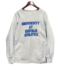 90's【USA製】【ビンテージ】【CROSS GRAIN】【UNIVERSITY AT BUFFALO ATHLETIC】カレッジロゴ【グレー】【スウェット】【サイズXXL】 