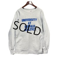 90's【USA製】【ビンテージ】【CROSS GRAIN】【UNIVERSITY AT BUFFALO ATHLETIC】カレッジロゴ【グレー】【スウェット】【サイズXXL】 