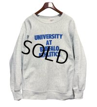 90's【USA製】【ビンテージ】【CROSS GRAIN】【UNIVERSITY AT BUFFALO ATHLETIC】カレッジロゴ【グレー】【スウェット】【サイズXXL】 