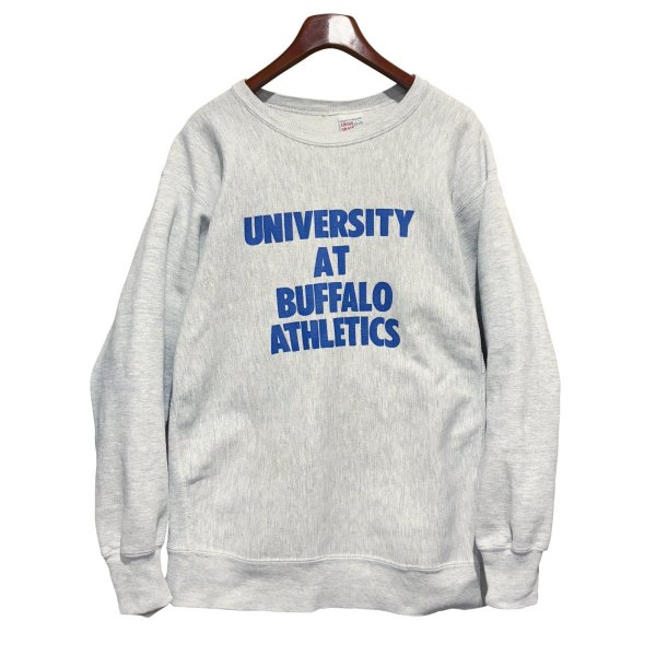 画像1: 90's【USA製】【ビンテージ】【CROSS GRAIN】【UNIVERSITY AT BUFFALO ATHLETIC】カレッジロゴ【グレー】【スウェット】【サイズXXL】 