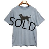 【ビンテージ】【The Black Dog】ブラックドッグ【青】【犬プリント】【Tシャツ】【サイズS】 