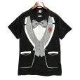 画像1: 90's【USA製】 ビンテージ【FRUIT OF THE LOOM 】フルーツオブザルーム 【タキシードプリント】黒【Tシャツ】【サイズM】<br> (1)
