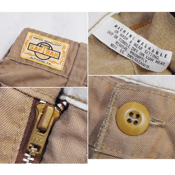 画像2: ビンテージ【SAFTBAK】【サフトバック】ベージュxオリーブ ハンティングパンツ 【W32程度】 