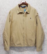 ~90's【RALPH LAUREN】【ラルフローレン】【ベージュ×裏地チェック】【コットンジャケット】【ジップアップコート】【サイズXXL】 
