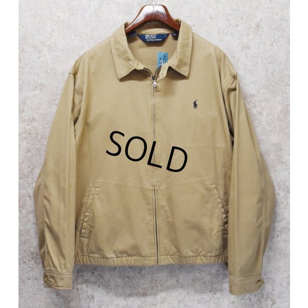 画像1: ~90's【RALPH LAUREN】【ラルフローレン】【ベージュ×裏地チェック】【コットンジャケット】【ジップアップコート】【サイズXXL】 