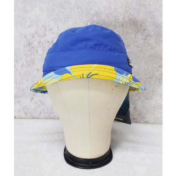 画像6: 未使用【ビンテージ】patagonia【パタゴニア】【青×花柄】【サンハット】帽子【バケットハット】【KIDS S】 