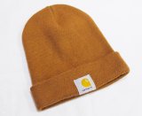 【ビンテージ】【carhartt】【カーハート】【ブラウン】【ロゴ】 【ニットキャップ】ビーニー 【ニット帽】  