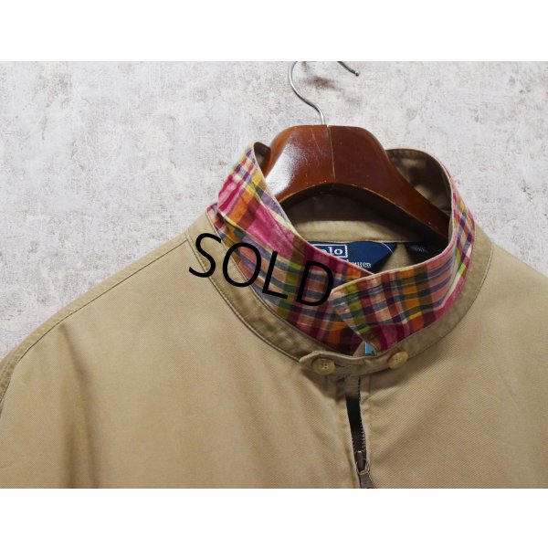 画像3: ~90's【RALPH LAUREN】【ラルフローレン】【ベージュ×裏地チェック】【コットンジャケット】【ジップアップコート】【サイズXXL】 