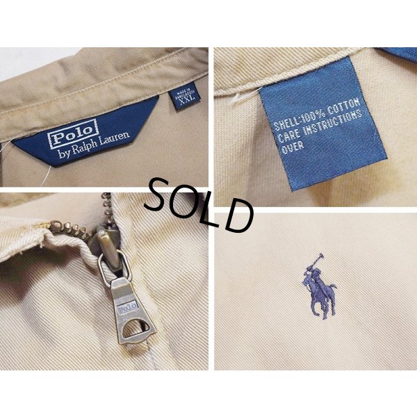 画像2: ~90's【RALPH LAUREN】【ラルフローレン】【ベージュ×裏地チェック】【コットンジャケット】【ジップアップコート】【サイズXXL】 