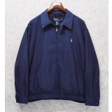 【ビンテージ】【ラルフローレン】【POLO RALPH LAUREN】【紺ｘ裏地紺格子柄】ジップアップ【ブルゾン】スウィングトップ【サイズＸＬ】 