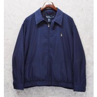 【ビンテージ】【ラルフローレン】【POLO RALPH LAUREN】【紺ｘ裏地紺格子柄】ジップアップ【ブルゾン】スウィングトップ【サイズＸＬ】 