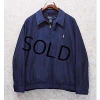 【ビンテージ】【ラルフローレン】【POLO RALPH LAUREN】【紺ｘ裏地紺格子柄】ジップアップ【ブルゾン】スウィングトップ【サイズＸＬ】 