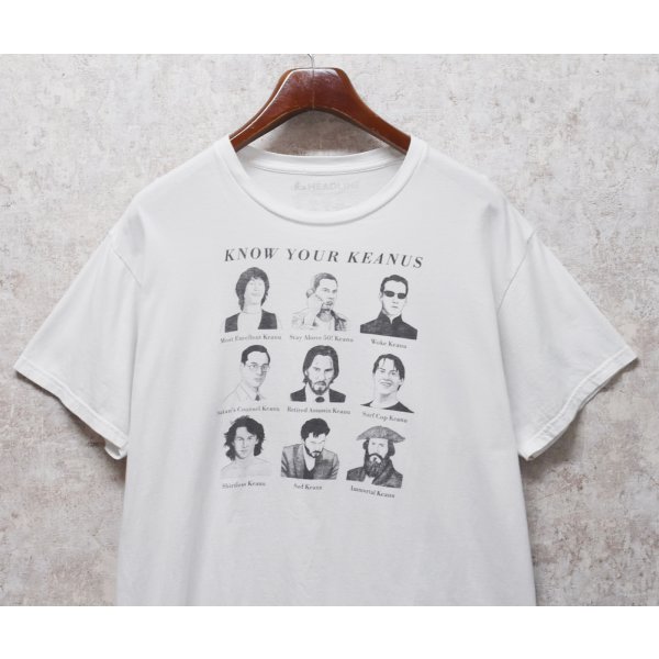 画像1: 【ビンテージ】【 KNOW YOUR KEANUS】白【キアヌ・リーヴス】プリント【Tシャツ】 サイズXL 