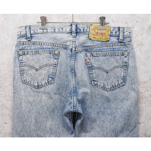 画像5: 90's【ビンテージ】【USA製】【LEVI'S】【リーバイス】【501】ケミカルウォッシュ【デニムパンツ】【36×30】 