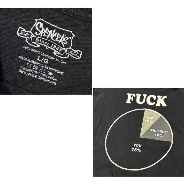 画像2: ビンテージ【Spencer's】スペンサーズ FUCK ~【黒】Tシャツ【サイズL】 