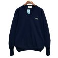 画像1: 〜80’ｓビンテージ【JCPenney】JCペニー The Fox Sweater【紺】無地【Vネック】アクリルセーター【サイズＬ】<br> (1)
