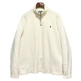 ビンテージ【ラルフローレン】POLO RALPH LAUREN【白】【無地】【ハーフジップ】【コットンセーター】【サイズXL】  