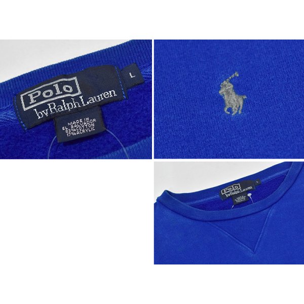 画像2: ビンテージ【ラルフローレン】POLO RALPH LAUREN【青】前V【スウェット】【サイズL】 