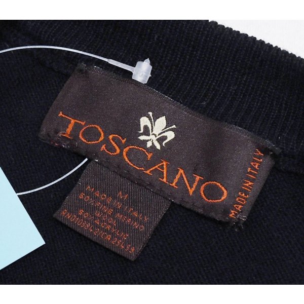 画像2: 【イタリー製】【Toscano】トスカーノ【黒ｘグレー】メリノウールｘアクリル【アーガイル】 Ｖネックセーター【サイズＭ】 