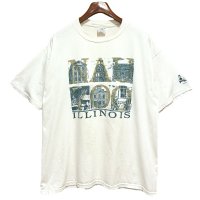 ビンテージ【ジャージーズ】【JERZEES】ILLINOIS NAUVOO プリント【白】【Ｔシャツ】【サイズXL】 