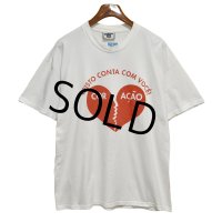 90's【USA製】【ビンテージ】【Lee】リー【cristo conta com voce!】ハートプリント【白】Tシャツ【サイズＸＬ】 