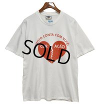90's【USA製】【ビンテージ】【Lee】リー【cristo conta com voce!】ハートプリント【白】Tシャツ【サイズＸＬ】 