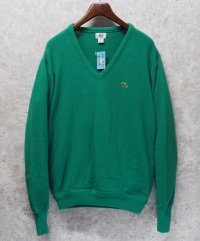 USA製【IZOD LACOSTE】アイゾッド ラコステ【緑】Vネック【アクリルセーター】 