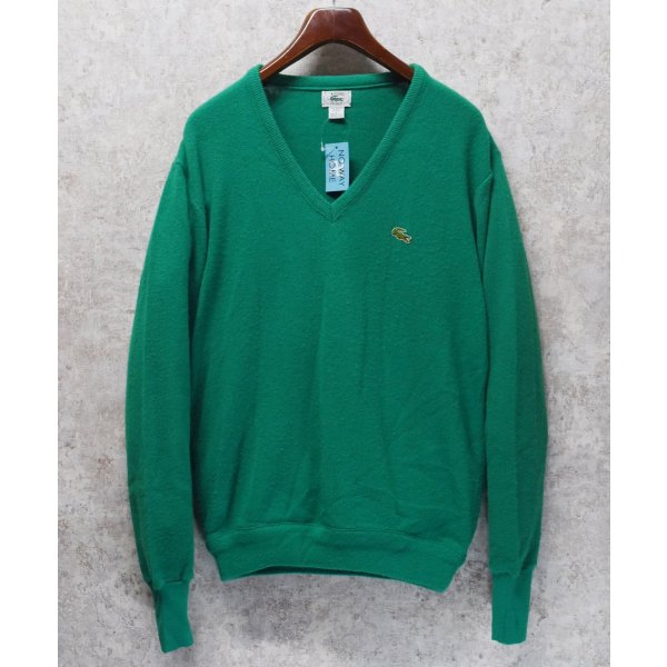 画像1: USA製【IZOD LACOSTE】アイゾッド ラコステ【緑】Vネック【アクリルセーター】 